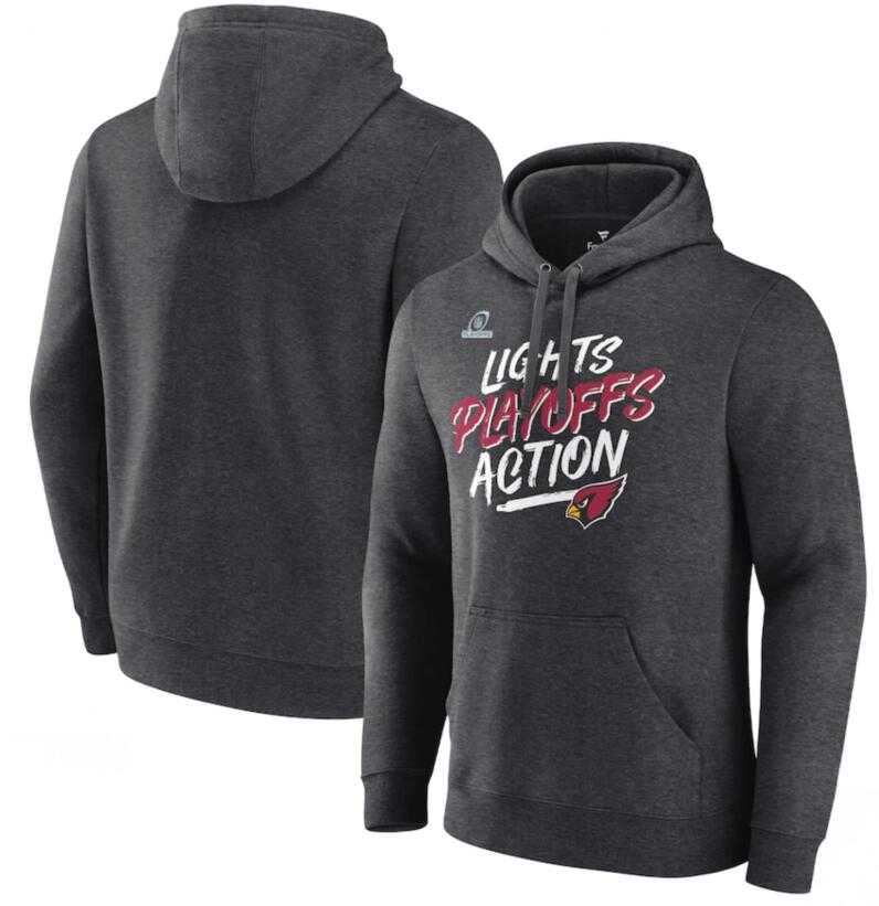 Men's Arizona Cardinals Fanatics Branded Charcoal 2021 NFL Playoffs Bound Lights Action Pullover Hoodie,We sell and wholesale Men's Arizona Cardinals Fanatics Branded Charcoal 2021 NFL Playoffs Bound Lights Action Pullover Hoodie on line form chian!